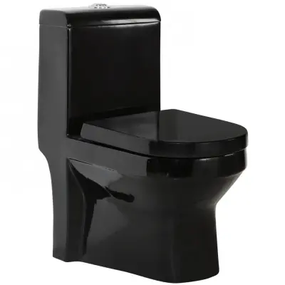 Golvstående toalett | Svart | P-lås