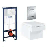 Vägghängd Toalettstol Grohe Cube Ceramic 39244 Komplett