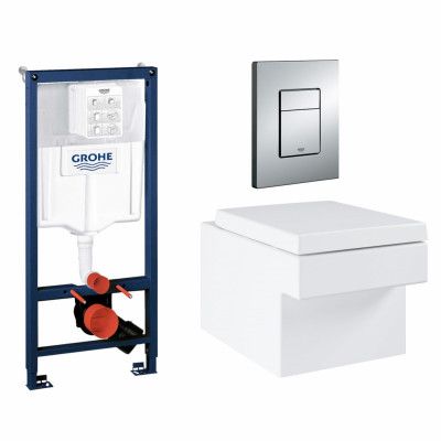 Vägghängd Toalettstol Grohe Cube Ceramic 39244 Komplett