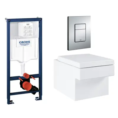 Vägghängd Toalettstol Grohe Cube Ceramic 39244 Komplett