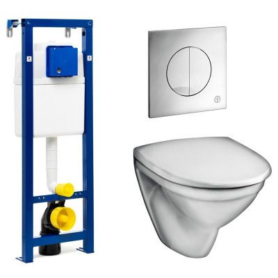 Vägghängd Toalettstol Gustavsberg Nautic 5530 med Triomont XS Komplett