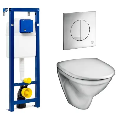 Vägghängd Toalettstol Gustavsberg Nautic 5530 med Triomont XS Komplett