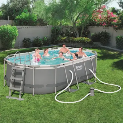 Bestway pool ovan mark 4,3x2,5m - 1m djup | Power Steel Oval (56620)