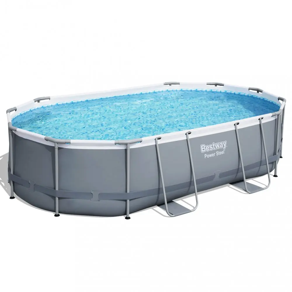 Pool 1m Bestway pool ovan mark 4,88x3,05m - 1m djup | Power Steel Oval (56448 ...