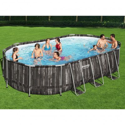 Bestway pool ovan mark 6,1x3,6m - 1,2m djup | Power Steel Oval (5611R)