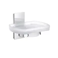 Tvålkopp Smedbo Pool ZK342 Krom/Frostat Glas