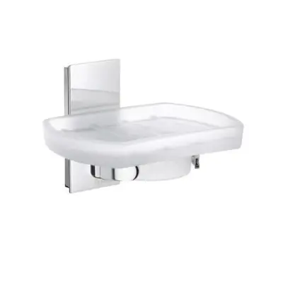 Tvålkopp Smedbo Pool ZK342 Krom/Frostat Glas