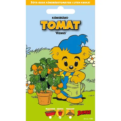 Bamse Körsbärstomat'Venus', 60 frön,Högväxande,Växthus, Ute skyddat läge