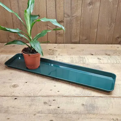 Bricka till fönsterbrädan, grön, 60x15 cm, plast, för fönsterbräda och miniväxthus, hållbar, 1 st.