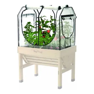 Drivhus för VegTrug Classic Small, skydd för växter med öppningsbara luckor, ventilationsnät