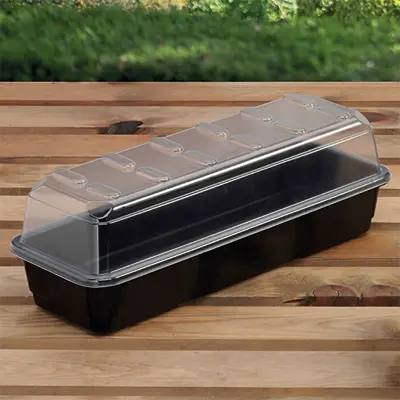 Ett enkelt men hållbart miniväxthus i en praktiskt storlek för fönsterbrädan 37,5 x 13,5 cm