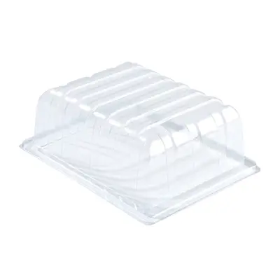 Kupa till odlingstråg, Extra hög klar plastkupa till odlingstråg med räfflad botten 23x18x8,5 cm