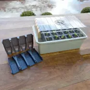 Minidrivhus 28 pluggceller Deep Root, drivhus 28x23,5x20 cm med djupa pluggceller