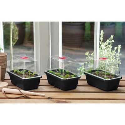 Minidrivhus mini, svart 3-pack