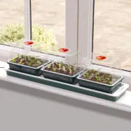 Miniväxthus 3 med undervärme, 76x18,5x19,5 cm värmeplatta 13W för snabb groning