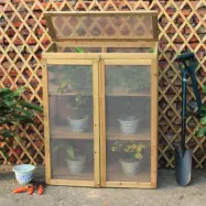 Miniväxthus i trä 69×49×120 cm | Balkong&trädgård