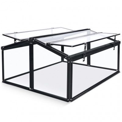Miniväxthus för balkong | 4mm säkerhetsglas | Svart