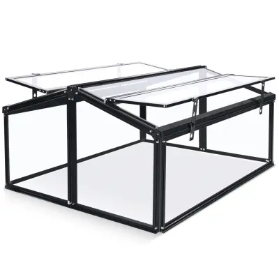 Miniväxthus för balkong | 4mm säkerhetsglas | Svart
