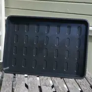 Odlingslåda XL svart, stor växtbricka för bredsådd och miniväxthus omvandling