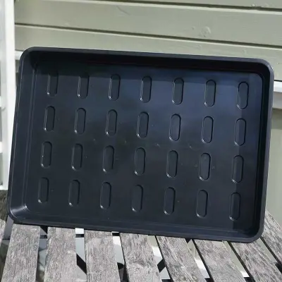 Odlingslåda XL svart, stor växtbricka för bredsådd och miniväxthus omvandling