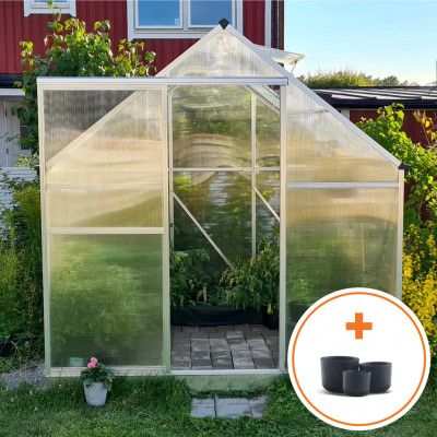 Växthus i kanalplast 5,1m² | Hög odlingshöjd