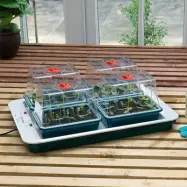 Miniväxthus 4 undervärme, 59,5x41x20 cm värmeplatta 50W. för effektiv rotning av frö och sticklingar