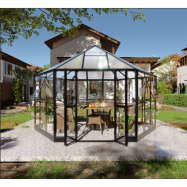 Gazebo 12,7m² | Stort premiumväxthus| Stormgaranti | 4 mm säkerhetsglas