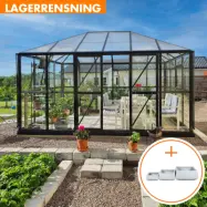 Gazebo 13m² | Stort premiumväxthus | 5 års stormgaranti | Svart