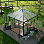 Gazebo 8,1m² | Kvadratiskt premiumväxthus | 4 mm säkerhetsglas | 5 års stormgaranti