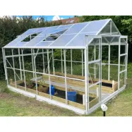 Glasväxthus 9,6m² | 5 års stormgaranti | 4mm säkerhetsglas | Vit