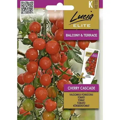 Körsbärstomat'Cherry Cascade', 0,1 gram,Busktomat,Växthus, Ute skyddat läge. Kruka, Balkong, ampel