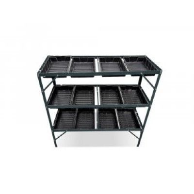 Odlingshylla - 3 plan - 12 tråg - Växthushyllor, Växthustillbehör, Växthus