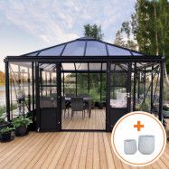 Orangeri och uterum 19,2m² | Fyrkantigt växthus