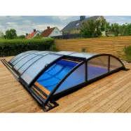 Pooltak 3x6m med sidodörr | Skjutbart - Svart