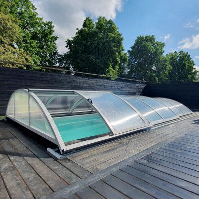 Pooltak 3x6m med sidodörr | Skjutbart - Aluminium