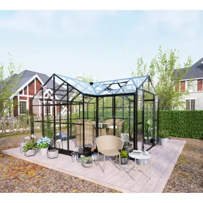 T-format växthus 11,6  m² | 4  mm säkerhetsglas | 5 års ramgaranti