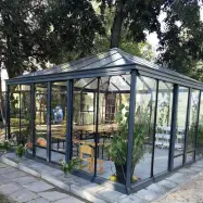 Tetra 21 kvm, lackerat, Fyrkantigt växthus, 21 kvm, Lackerad stålram, 2 fönster, Ventilation