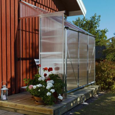 Väggväxthus 2,7m² | Kanalplast | Aluminiumstomme