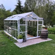 Växthus 12,7m² | 5 års stormgaranti | 4mm säkerhetsglas | Vit