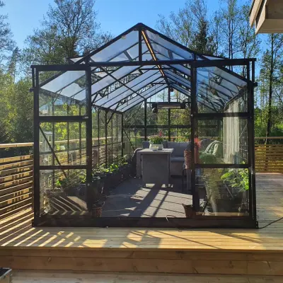 Växthus 14,4m² | 4mm säkerhetsglas | 5 års stormgaranti