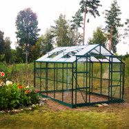 Växthus 8,0 m² | 4 mm säkerhetsglas | 5 års stormgaranti | Grön