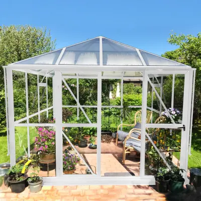 Växthus 8,7 m² | 5 års stormgaranti | Hög nockhöjd | Gazebo