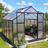 Växthus 8,9m² | Extra hög odlingshöjd | 6 mm kanalplast
