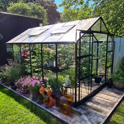 Växthus 9,6 m² | 4mm säkerhetsglas | 5 års stormgaranti