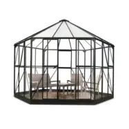 Växthus Atrium Svart - 9 m²