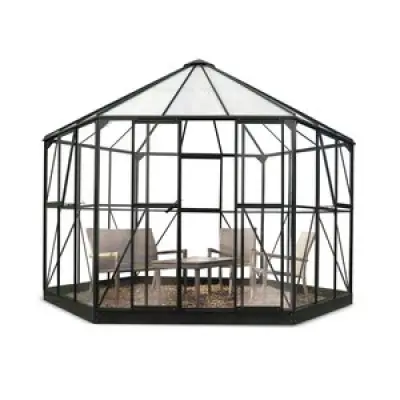 Växthus Atrium Svart - 9 m²