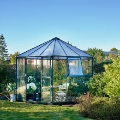 Växthus Atrium Grön - 9 m² + Bevattningstillbehör