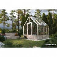 Växthus Emilia med fundament 5,4 m²  Grå tryckimpregnerat trä