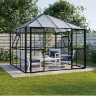 Växthus Fält med härdat glas - 8,7 m²