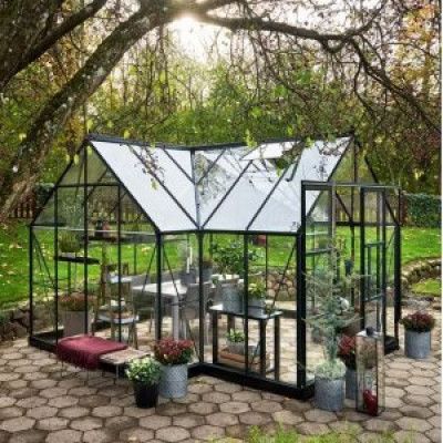 Växthus Garden Room - 12,9 m² - Grön + Bevattningstillbehör